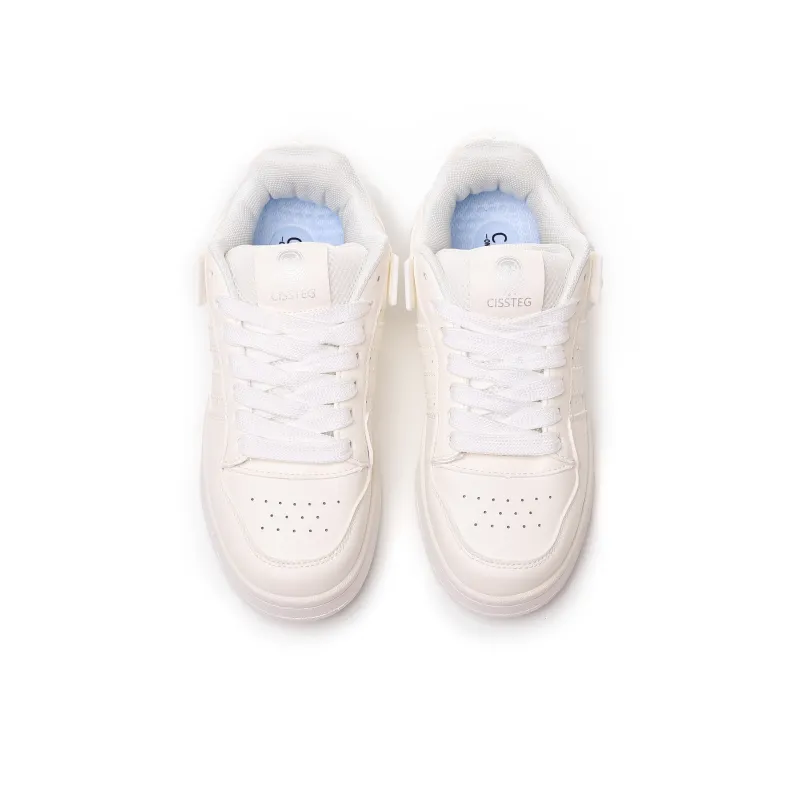 DD&OO Warm Wear-Resistant Lightweight Breathable Low-Top Skateboard Shoes Unisex White-3