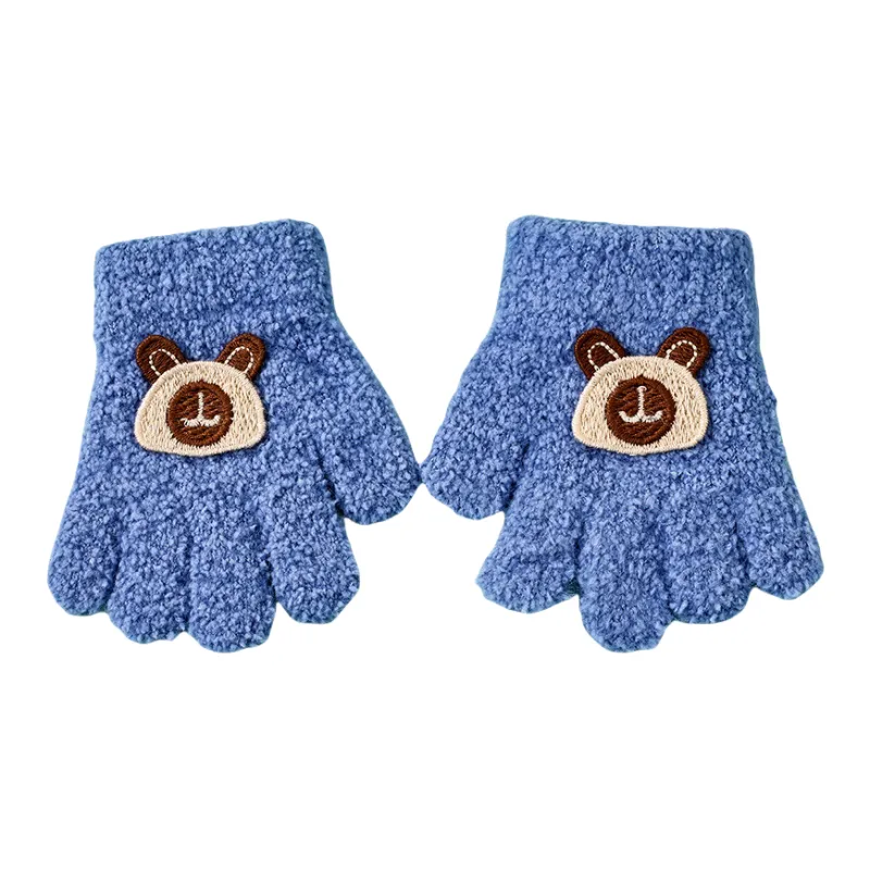 Under Pellet Mink Fur Knit Gloves Kids'-2