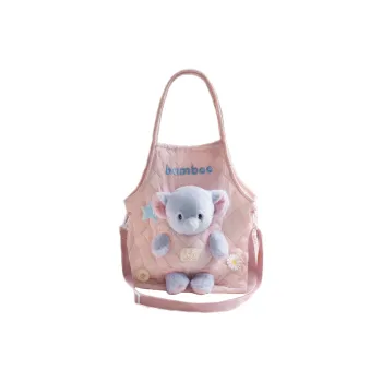 Holding Bamboo Polyester Shoulder Bag Regular Women's Pink