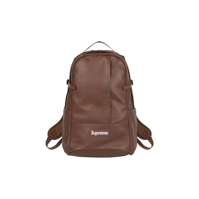 Supreme Leather Backpack Regular Unisex Brown-1