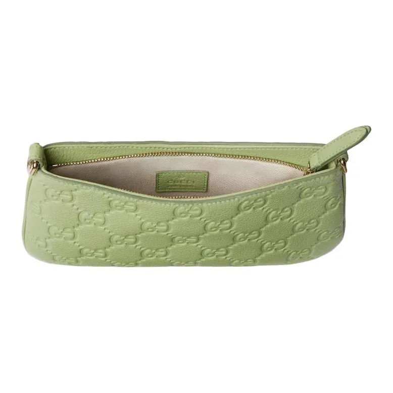 GUCCI Grain Leather Crossbody Bag, Shoulder Bag Extra Mini Women's Light Green-3