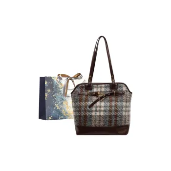 Iman's House Fabric Shoulder Bag Women's Blue Plaid/Green Plaid/Dark Blue Check