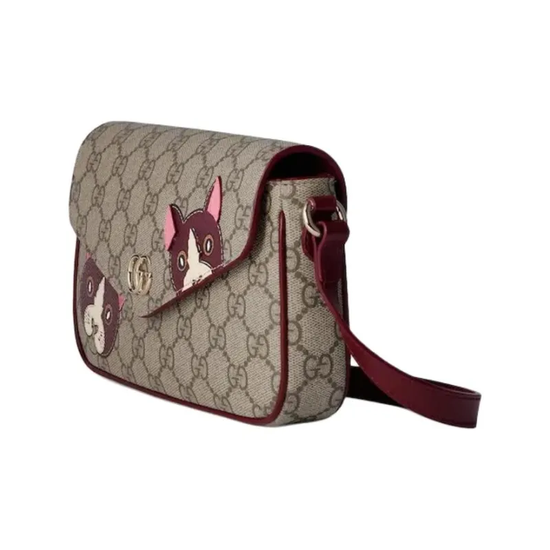 GUCCI Coated Fabric Shoulder Bag Mini Women's Deep Red & Brown-1