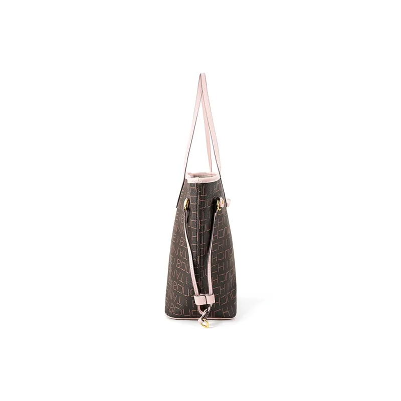 Vigno Synthetic Leather Handbag Shoulder Bag Regular Large Size Women's Pink White/Pink Coffee-8