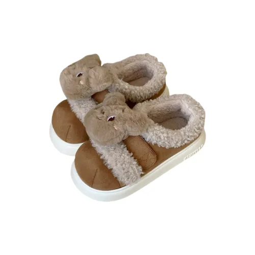 Thin Strips Cotton Slippers Women's Khaki