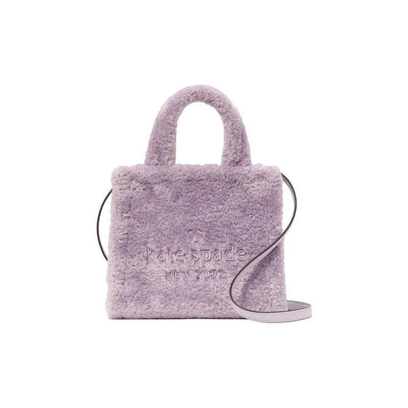 Kate Spade Faux Fur Tote Bag, Shopping Bag, Shoulder Bag, Crossbody Bag, Handbag Trumpets Women's Violet-0