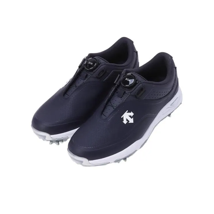 DESCENTE Anti Slip Wear Resistant Low Top Golf Shoes Men's Navy Blue-1