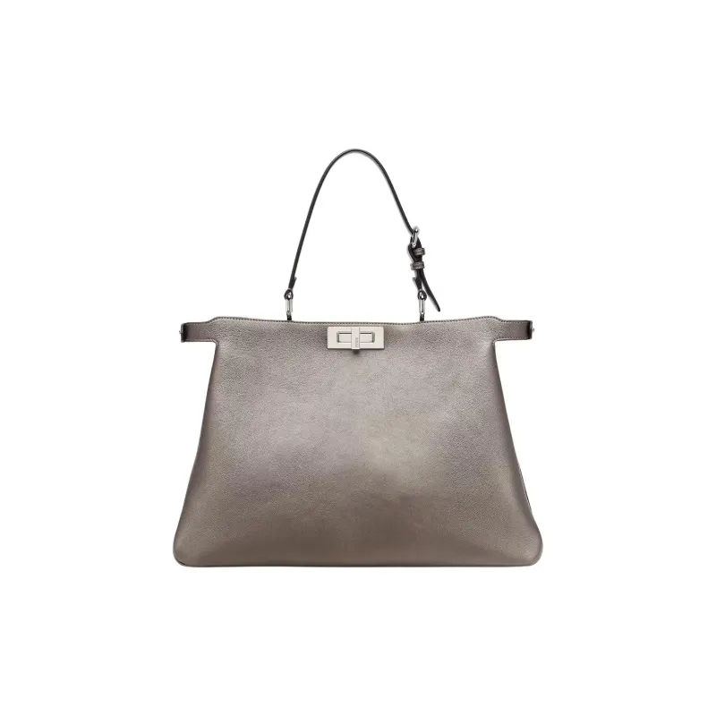 FENDI Peekaboo Calfskin One Shoulder Handbag Tubas Women's Dove Gray-3