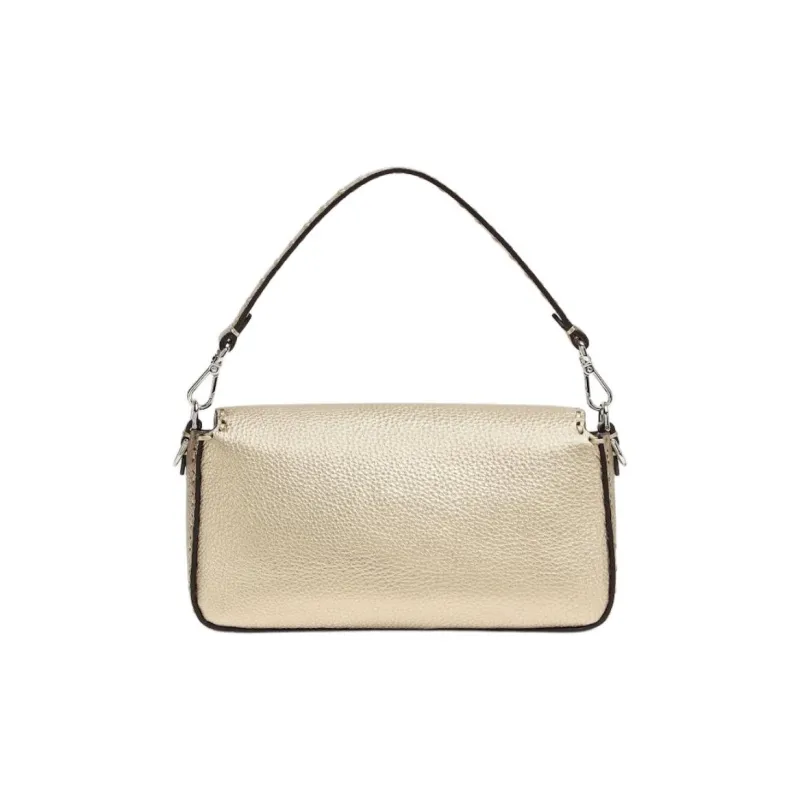 FENDI Baguette Cow Leather Shoulder Bag Crossbody Bag Handbag Women's Champagne-2