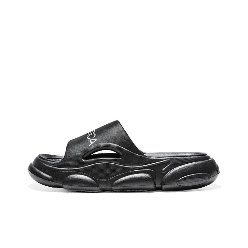 NAUTICA Slip Resistant Odor Resistant Abrasion Resistant Slide Slippers Unisex Black-2