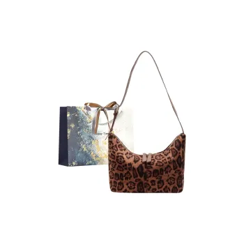 Iman's House Suede Shoulder Bag Women's Brown/Coffee/Black