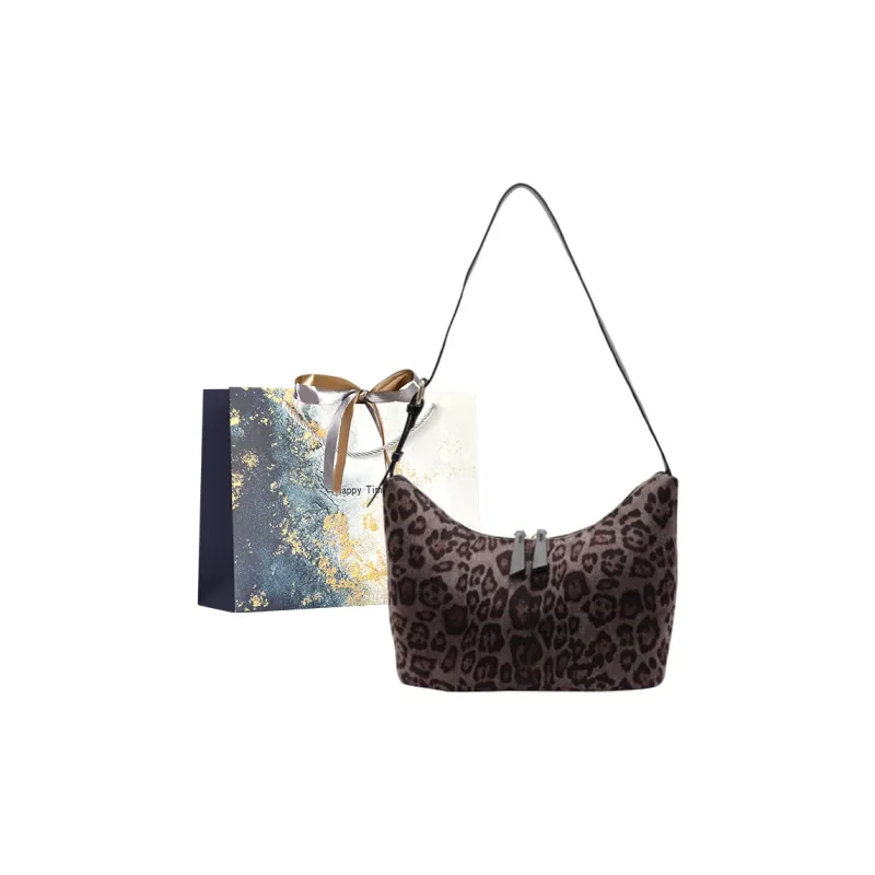 Iman's House Suede Shoulder Bag Women's Brown/Coffee/Black-9