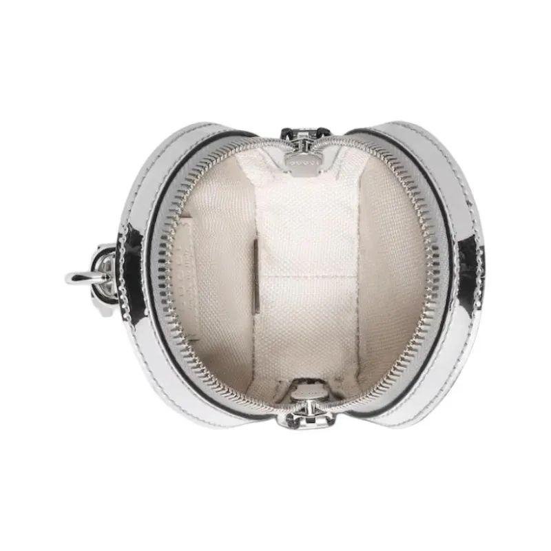 GUCCI Fabric Coin Purse Women's Silver-3
