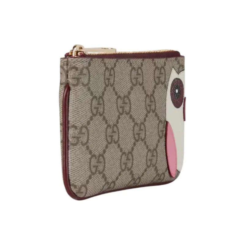 GUCCI Coated Canvas Key Pouch Unisex Beige-2