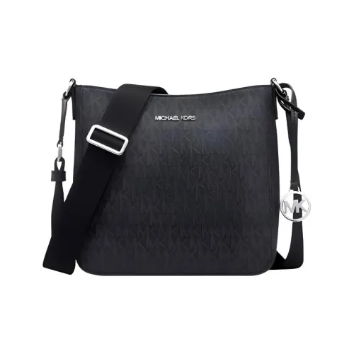 MICHAEL KORS Jet Set Travel Artificial Leather Monogram Shoulder Bag, Crossbody Bag Small Size Women's Black