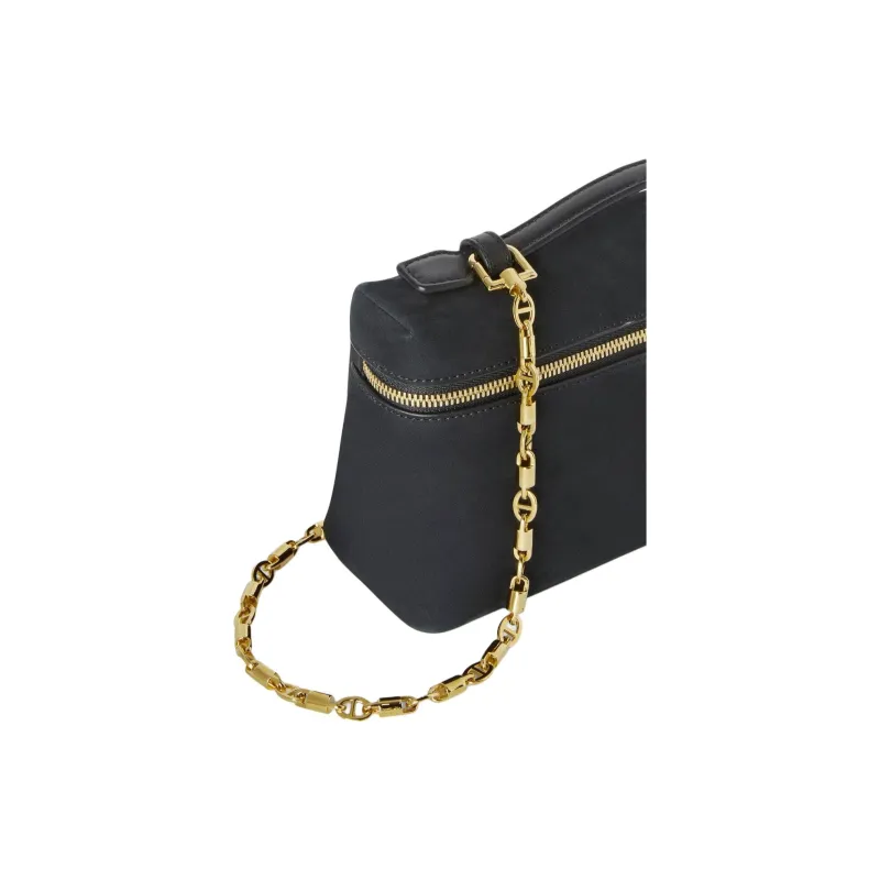 Loro Piana ExtraPocket Calfskin Shoulder Bag Crossbody Bag Handbag Regular Women's Black-3