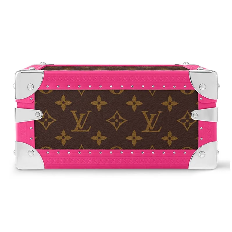 LOUIS VUITTON Monogram Coated Canvas Jewelry Storage Box Women's Brown & Fuchsia-2