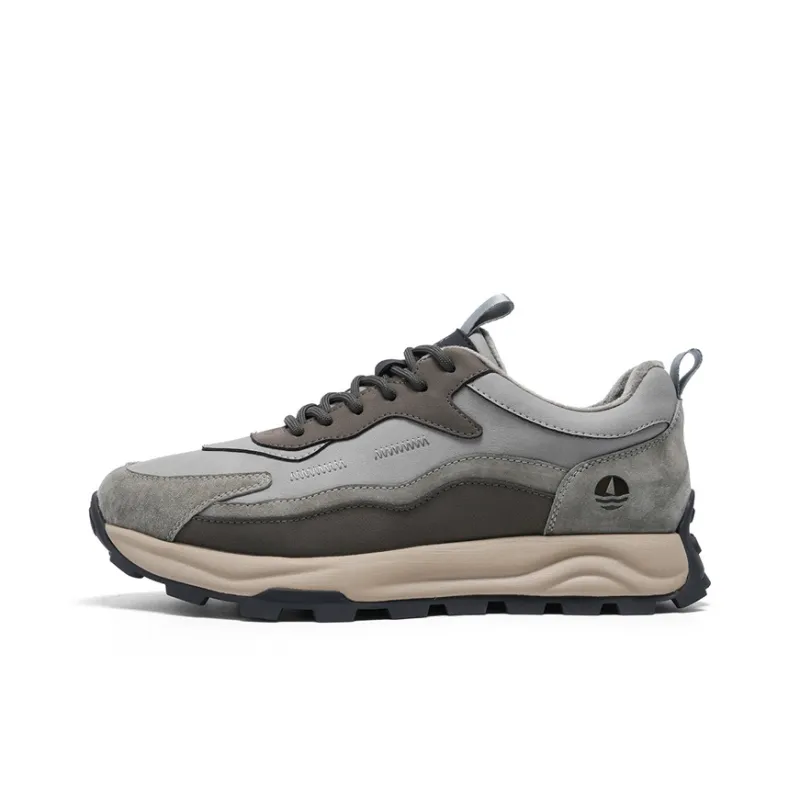 NAVIGARE Small Sailboat Fleece Lined Height Increasing Low Top Casual Shoes Men's Gray-0