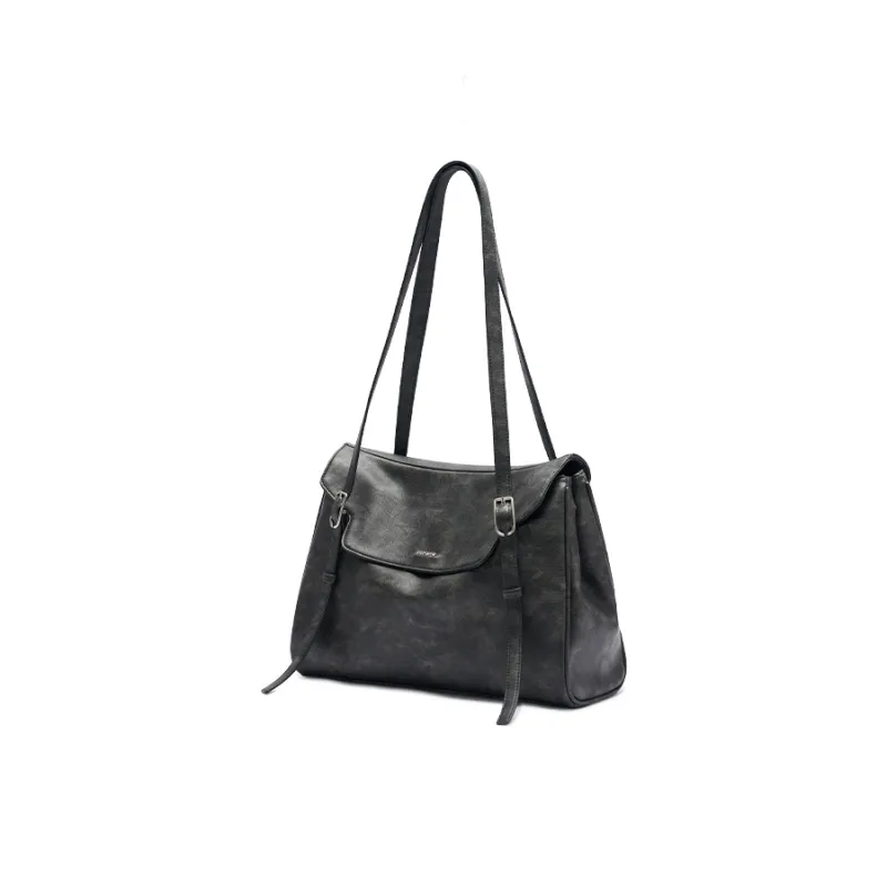 JONBAG PU Tote Versatile Commute Shoulder Bag Large Size Women's Polished Brown-6