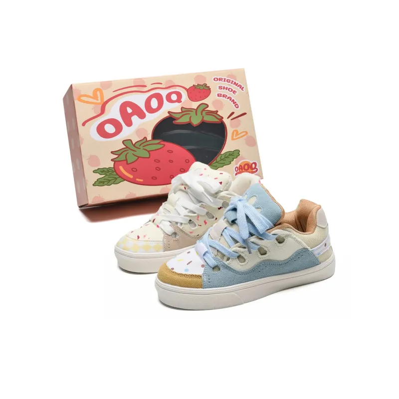 OAOQ Durable Lightweight And Breathable Low-Top Skateboard Shoes Women's-12