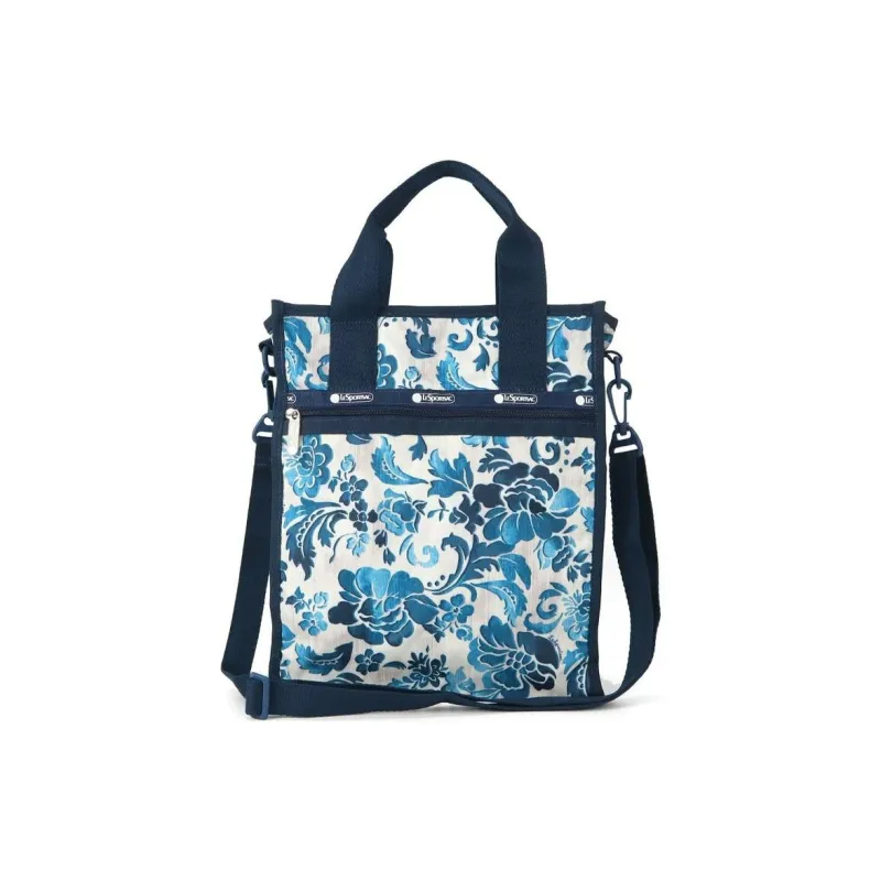LeSportsac Nylon Tote Bag Shopping Bag Shoulder Bag Crossbody Bag Handbag Women's Blue & White-0