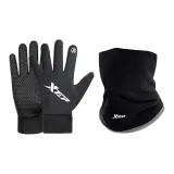 Black XL-Fall Winter Thermal Set[Glove+Scarf]