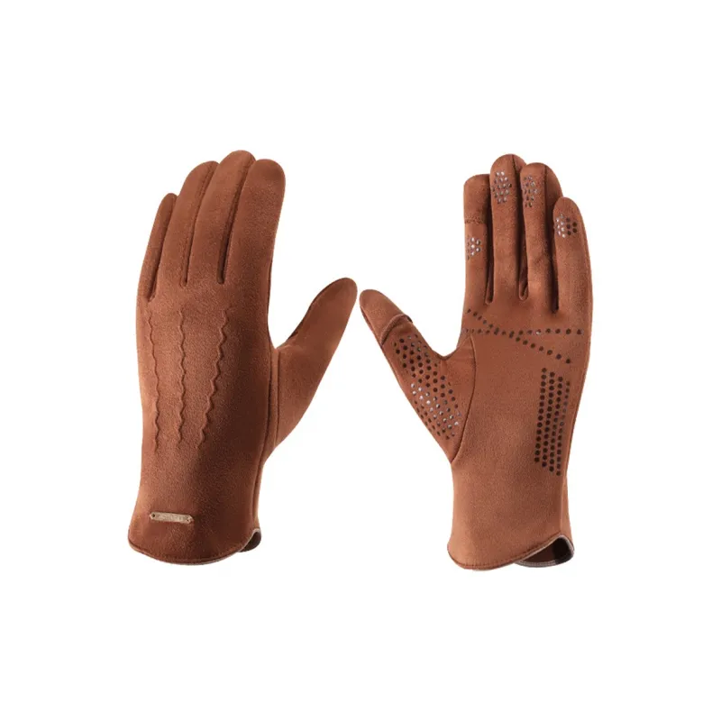 BSELEON Suede Knit Gloves Unisex-3