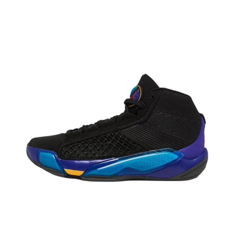 Jordan Air Jordan 38 Anti Slip Wear Resistant Mid Top Children's Basketball Shoes Black Teenagers-0