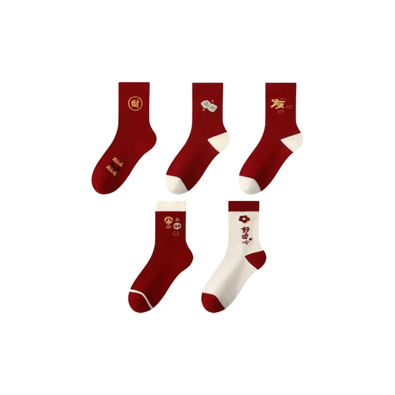 MIIOW Honmei Honmei Series Mid Calf Socks Unisex 5 Pack-6