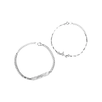 VERENA REINE Rhodium plated Copper Bracelets Unisex Silver