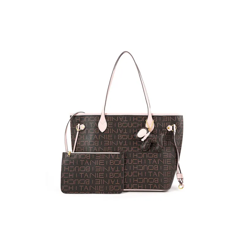 Vigno Synthetic Leather Handbag Shoulder Bag Regular Large Size Women's Pink White/Pink Coffee-7