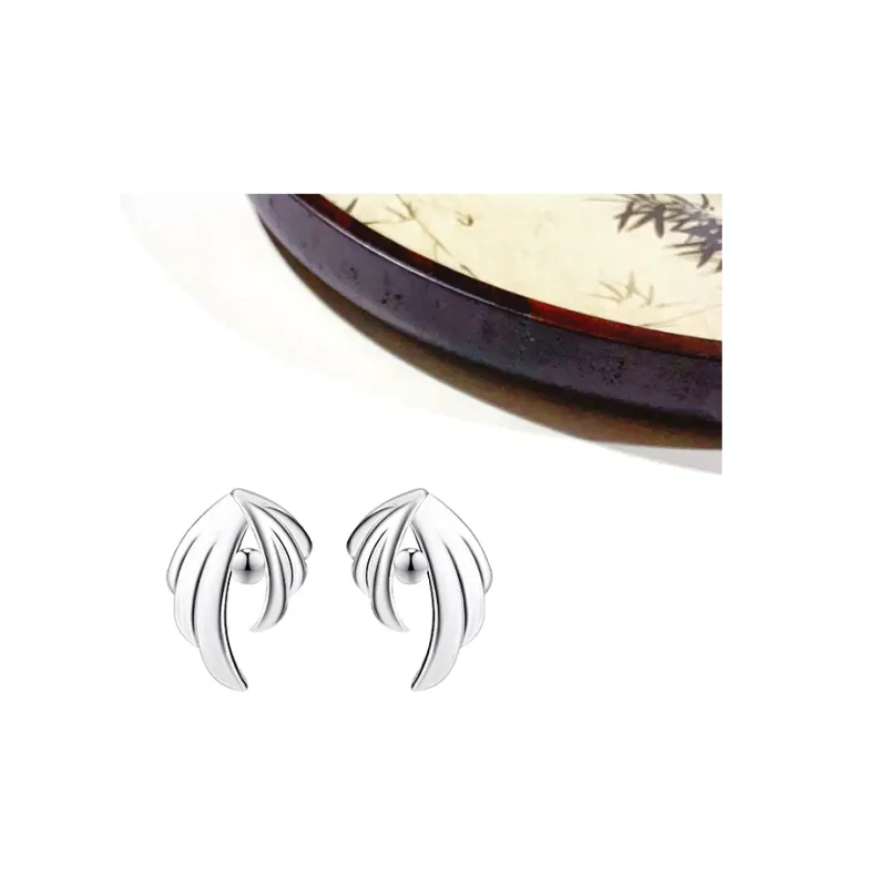 MIDNIGHT MOMENT S999 Silver Stud Earrings Unisex-2