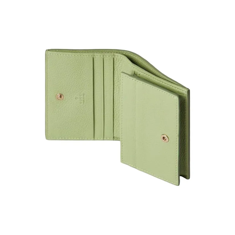 GUCCI Leather Wallet Mini Women's Light Green-3