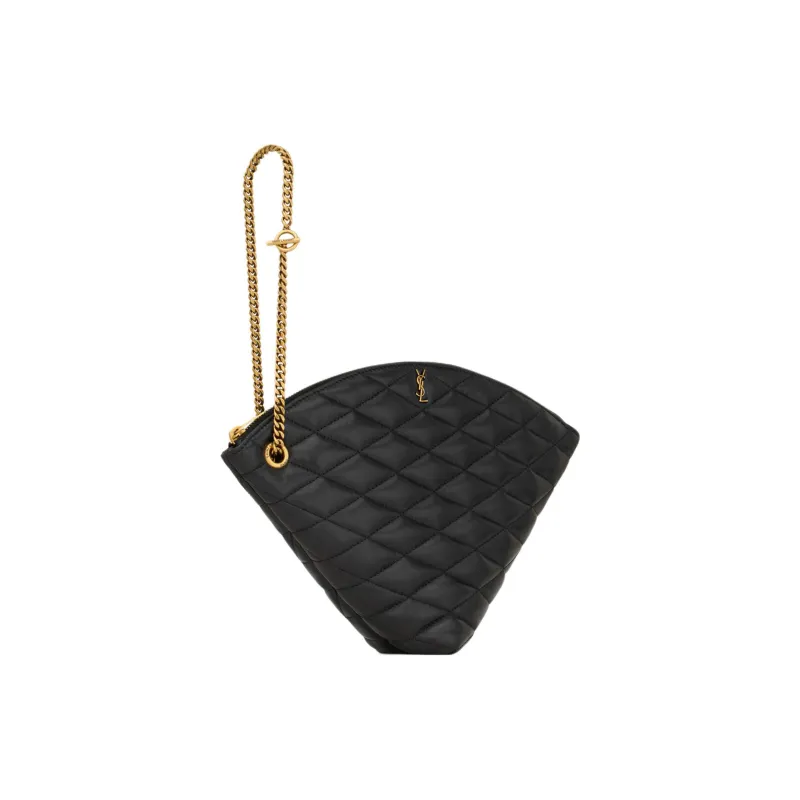 SAINT LAURENT Sade Series Sheepskin Clutch Women's Black-1