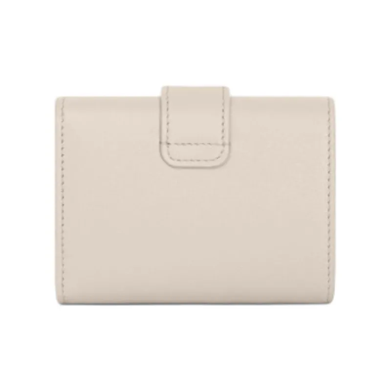 CELINE Cow Leather Wallet Women's Light Beige-2