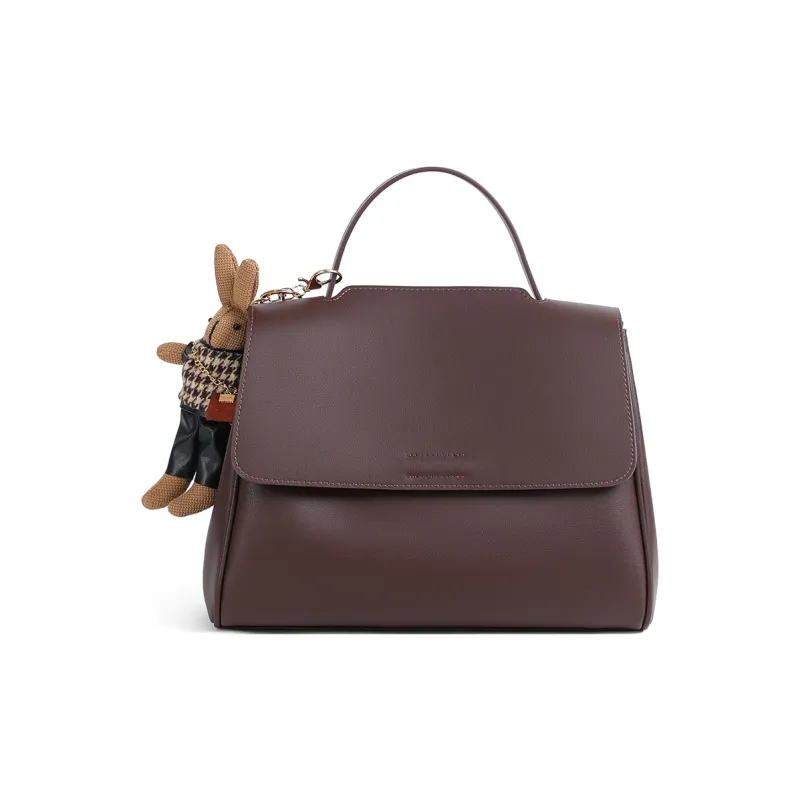 C°BANNER Split Cow Leather With Synthetic Leather One Shoulder Crossbody Portable Mom Bag Regular Women's Coffee-3