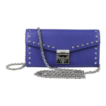 MCM Spectrum Patricia Studded Chain Wallet Large Purple