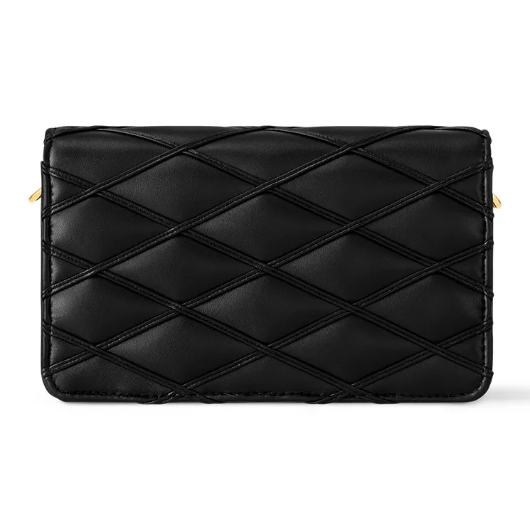 LOUIS VUITTON Sheepskin Shoulder Bag Crossbody Bag Handbag Women's Black-2