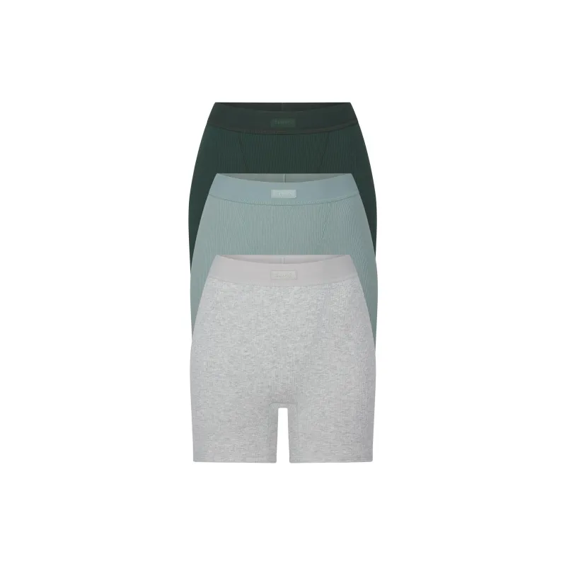 SKIMS Fake Day Collection FW24 COTTON RIB BOXER 3-PACK Boxer Shorts Women's 3 Pack VAPOR MULTI/Multi-Use Vapor Color-0