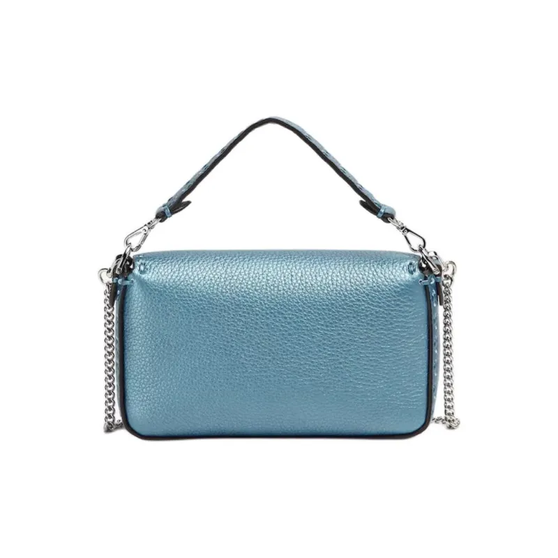 FENDI Calfskin Shoulder Bag Crossbody Bag Handbag Mini Women's Blue-2