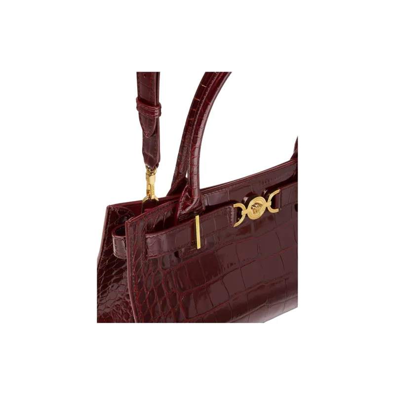 FANSIZHE Leather Tote Bag, Shopping Bag, Shoulder Bag, Crossbody Bag, Handbag Medium Size Women's Burgundy-2