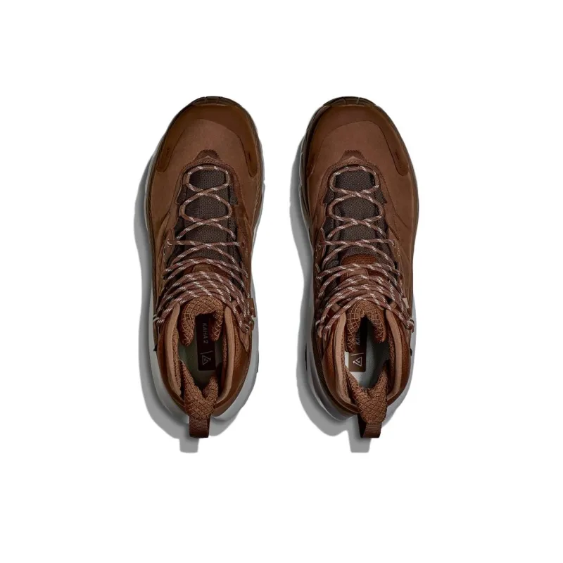 HOKA ONE ONE Kaha 2 Anti Slip Wear Resistant Mid Top Hiking Shoes Men's Brown-3