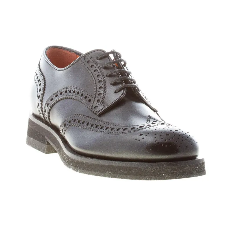 Santoni Saint Anthony Brock Shoes Men's Black-2