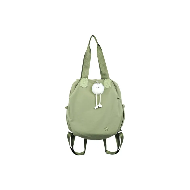 GOX Nylon Fabric One Shoulder Portable Backpack Regular Unisex Apricot/Black/Green-10