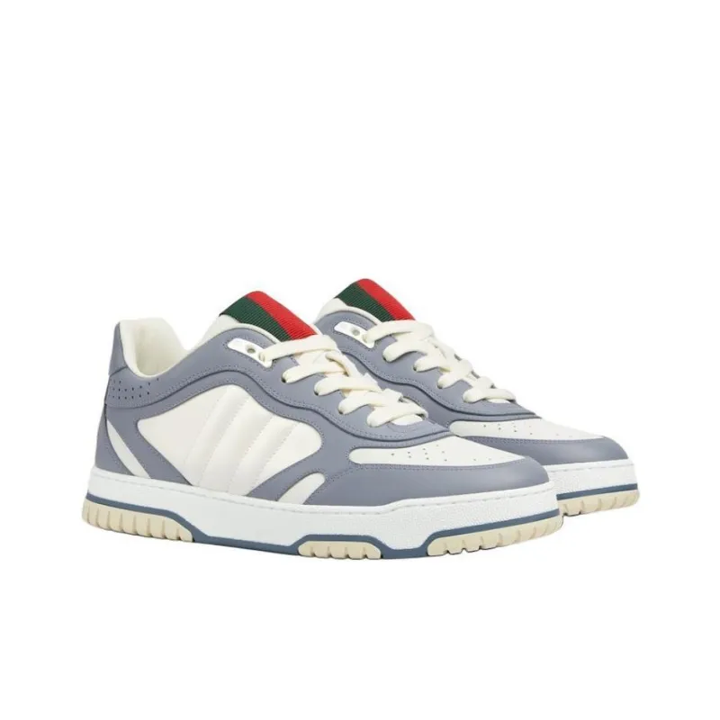 GUCCI Re Web Low Top Skateboard Shoes Men's White Gray-2