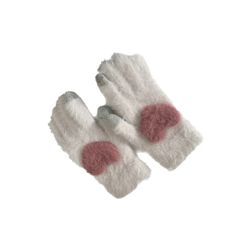 Mulinsen Polyester Knit Gloves Women's Pink-5