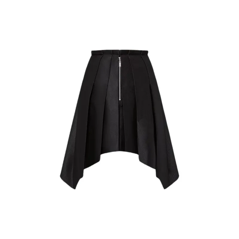 LOUIS VUITTON Asymmetrical Box Pleat Twill Skirt-1