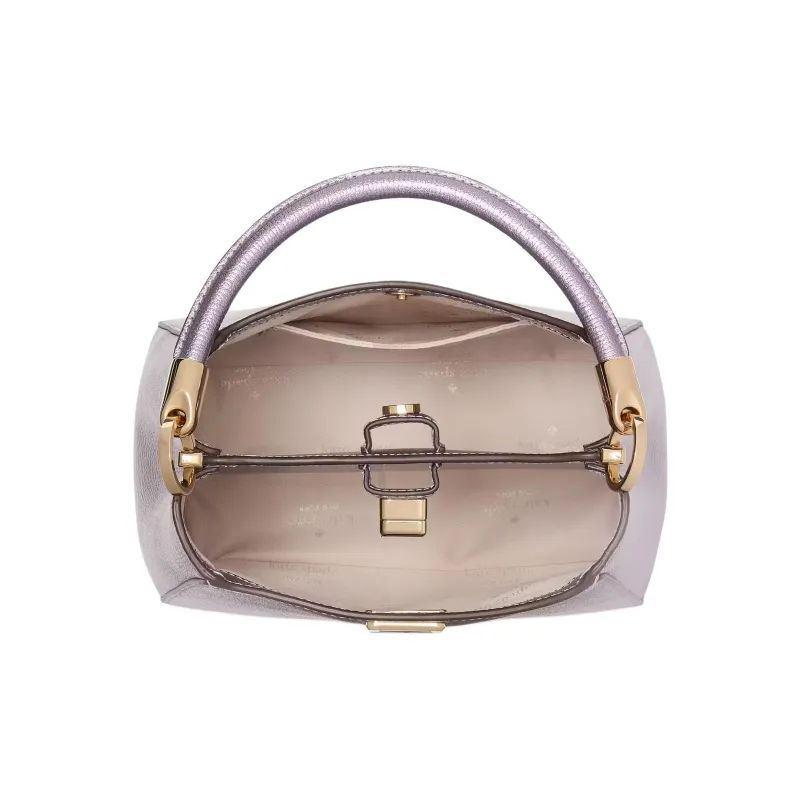 Kate Spade Grained Leather Shoulder Bag Crossbody Bag Handbag Small Size Women's Light Honey Jar With Flowers-3