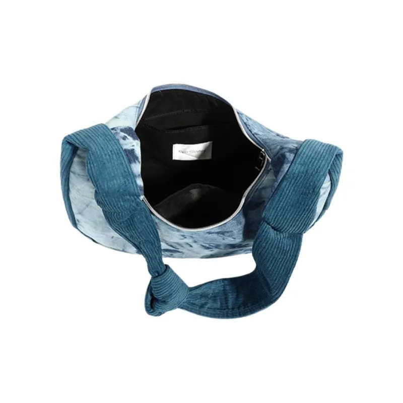 Everthames Corduroy With Additional Fabric Shoulder Bag Women's Blue-5