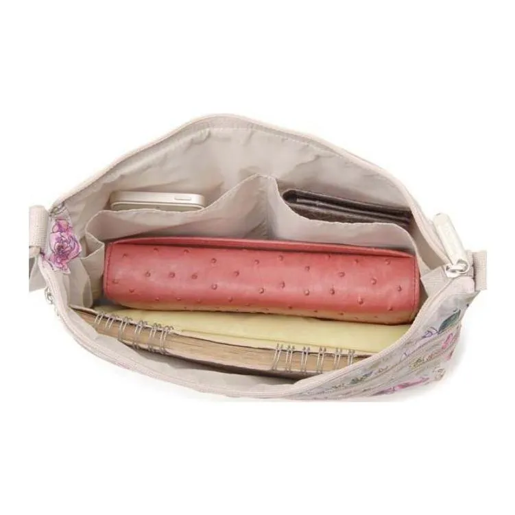 LeSportsac Nylon Crossbody Bag Shoulder Bag Women's Beige Multicolor Sunshine Garden-3